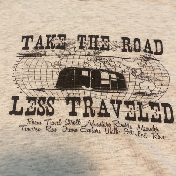 Next Level tee small take the road less traveled gray 3/4 sleeve T-shirt RV - Picture 7 of 9